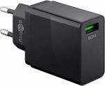 USB SNELLADER 220V >1XUSB-A 5V 3.0A (QC3.0) 18WATT ZWART