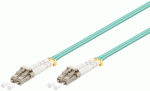 Multimode (OM3) optical fiber cable LC-LC 0.5 Mtr aqua